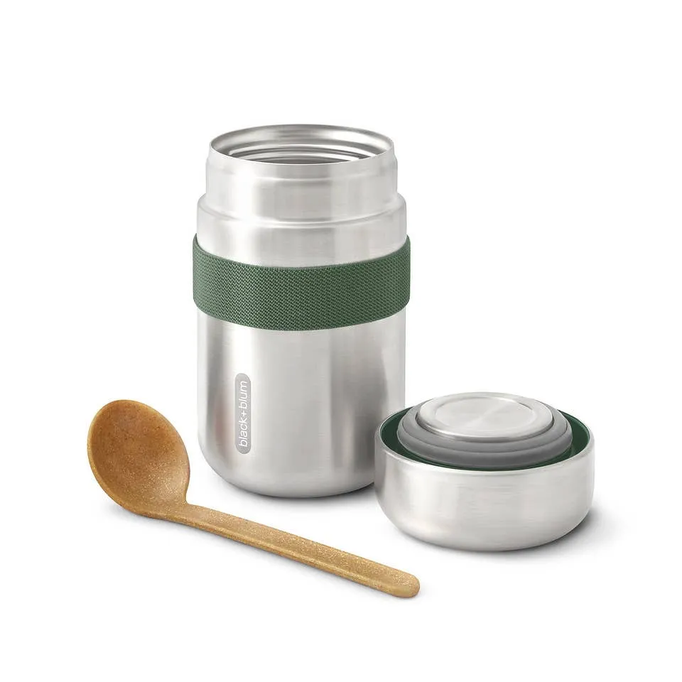Black Blum - Insulated Flask - Leak Proof Stainless Steel Food Flask: Olive