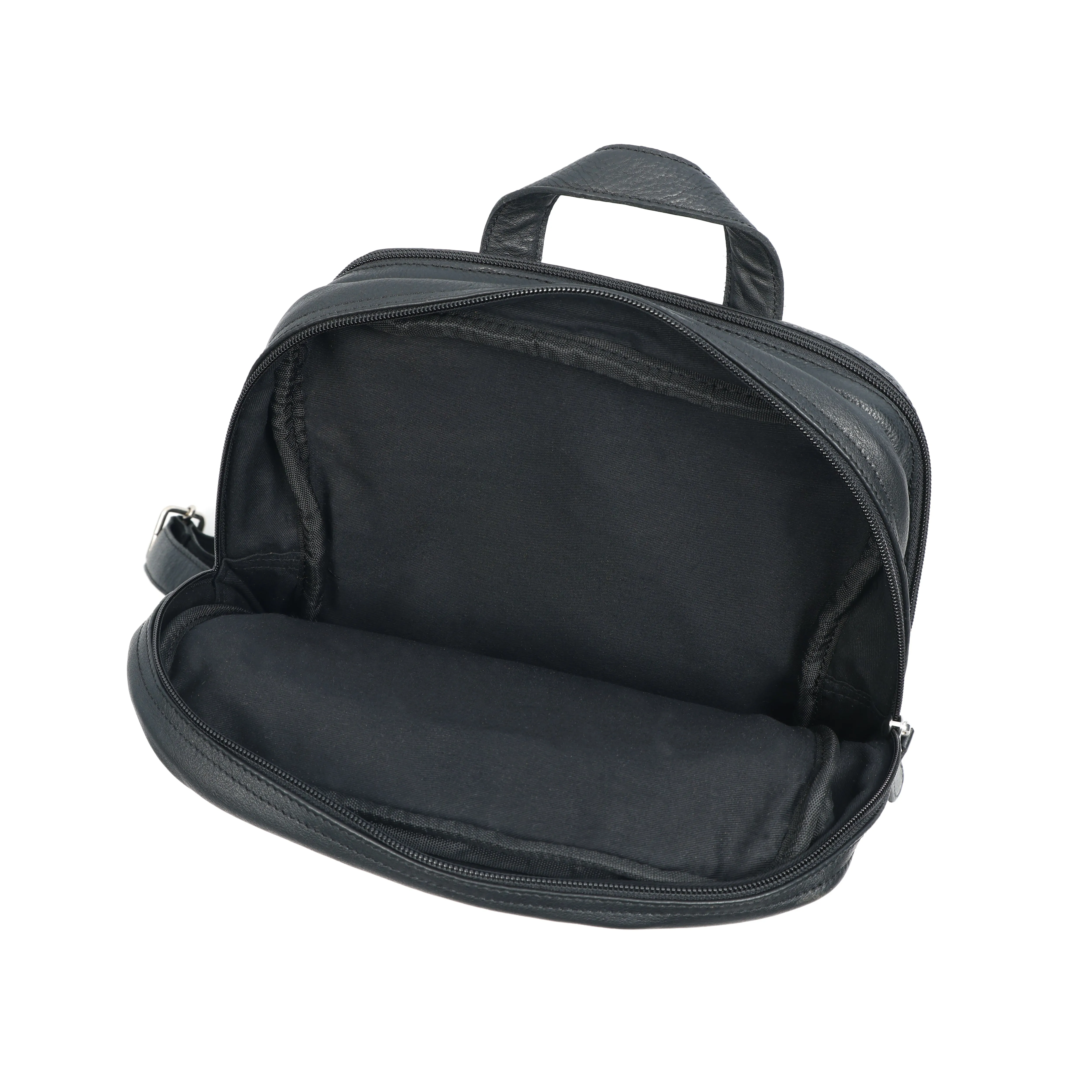 Black PURE Leather Backpack – Minimalist & Durable Everyday Companion. BG-1631