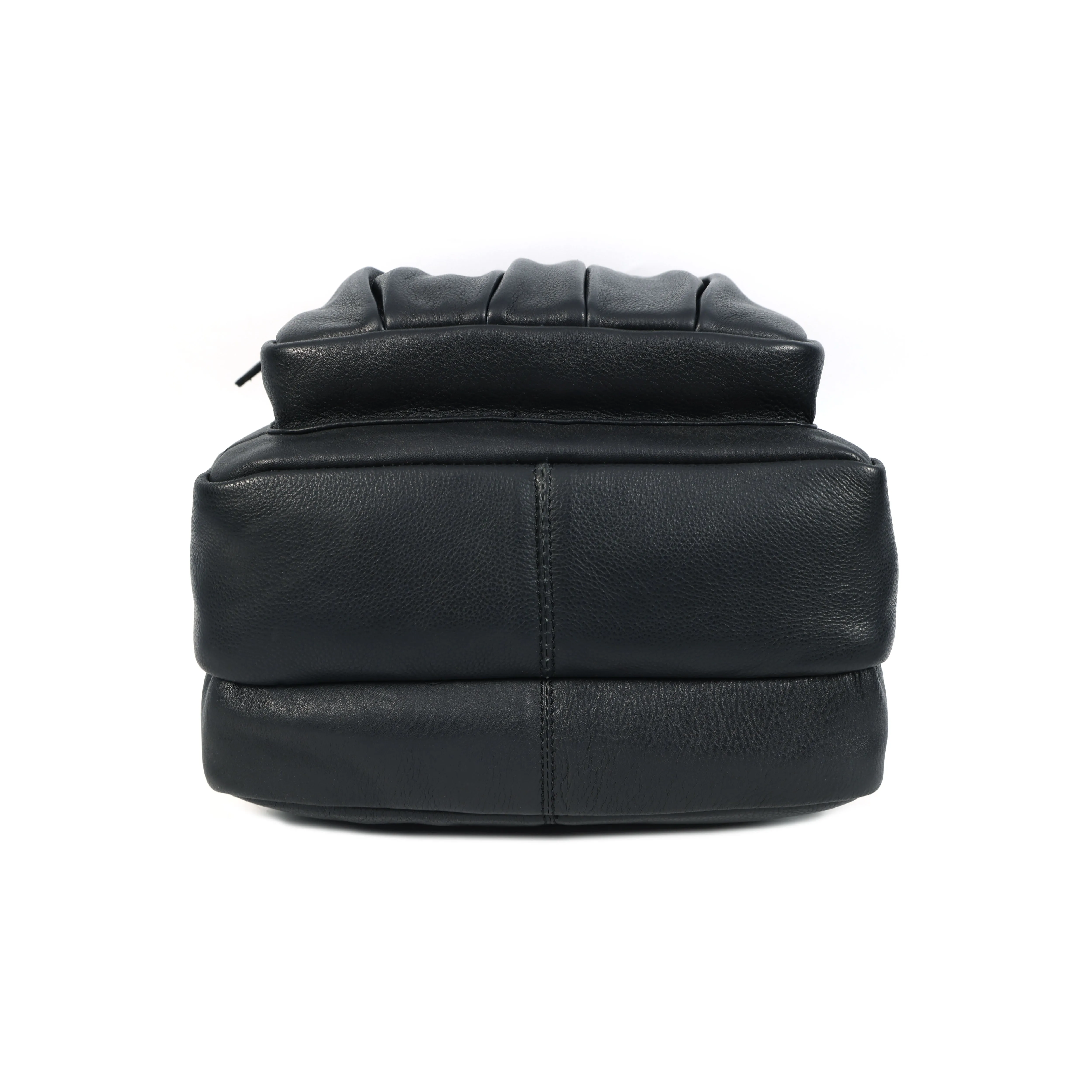 Black PURE Leather Backpack – Minimalist & Durable Everyday Companion. BG-1631