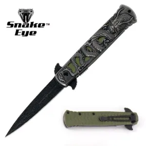 BLACK/GREEN 3D DRAGON STILETTO