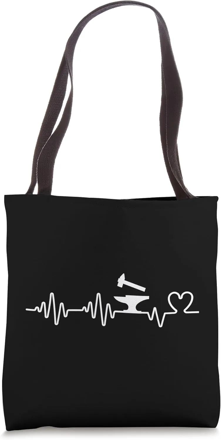 Blacksmith Heartbeat Funny Blacksmith Tote Bag