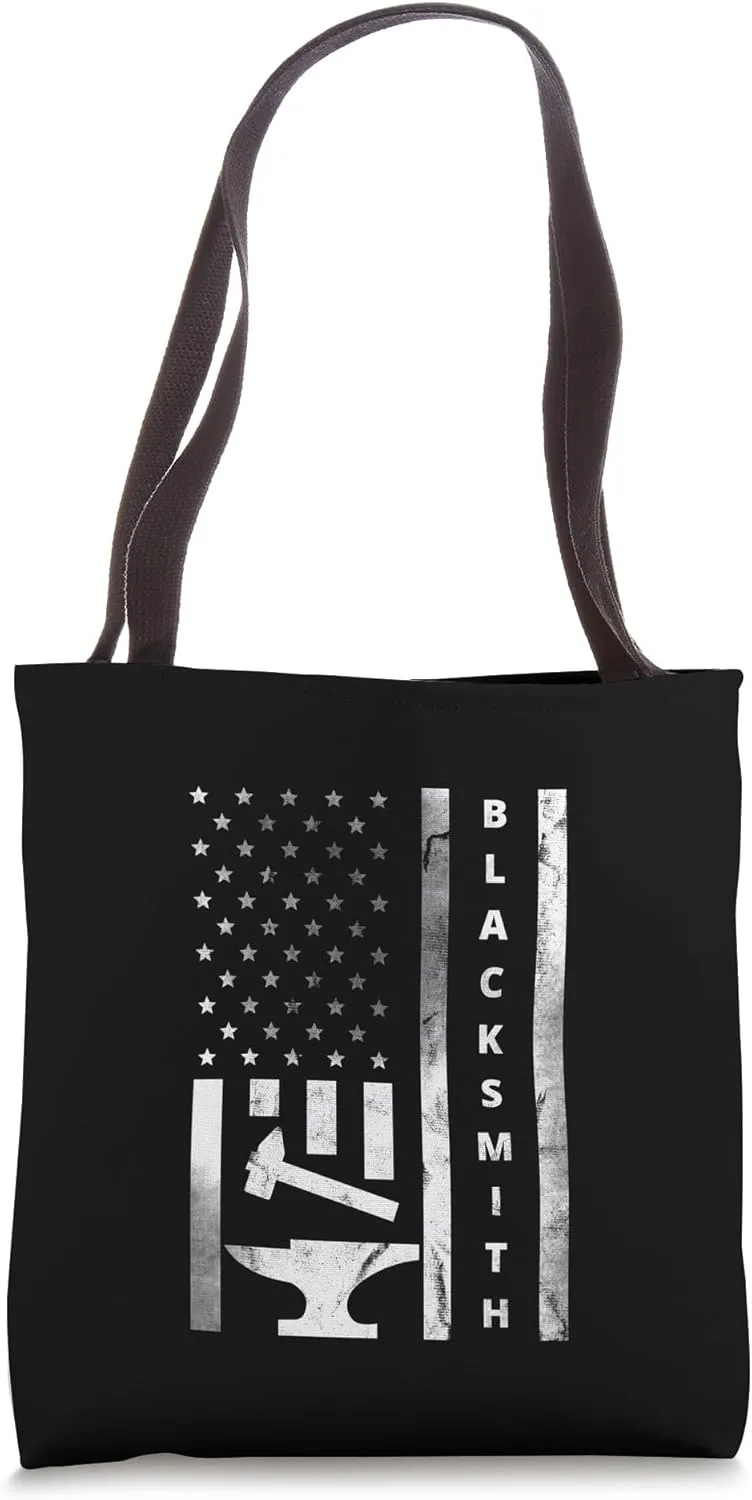 Blacksmith Vintage US Flag Proud Blacksmith Tote Bag