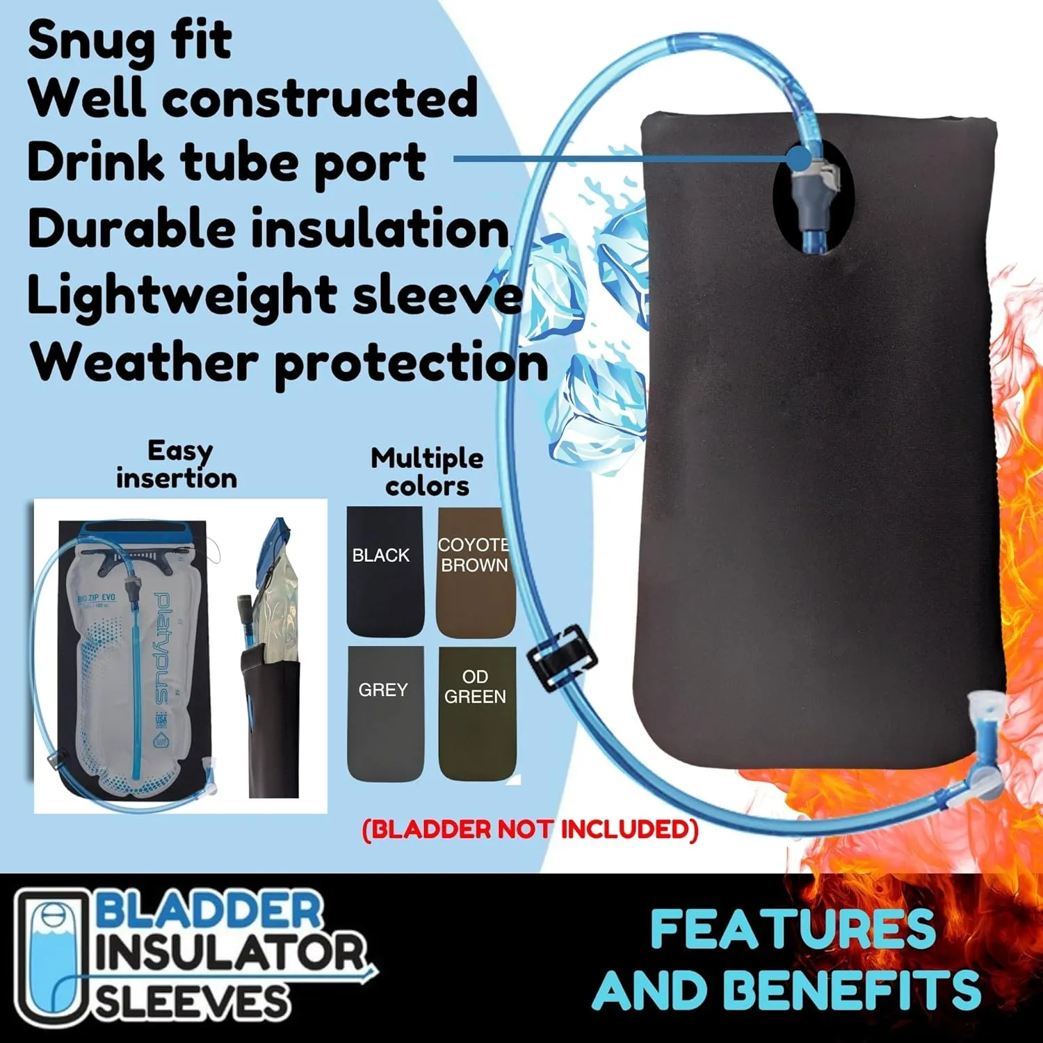 Bladder Insulators are Compatible with Platypus Big Zip EVO Hydration Pack Reservoirs