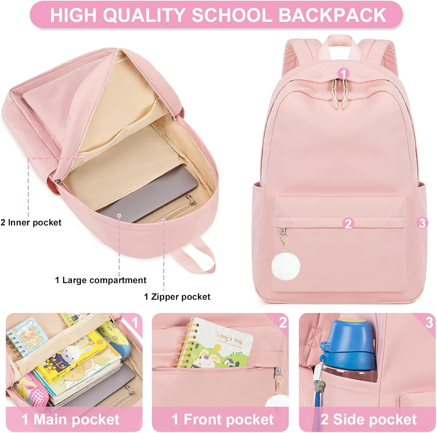 Bluboon Backpack for School Kids Backpack Girls Bookbag Laptop Backpack Gifts for Women