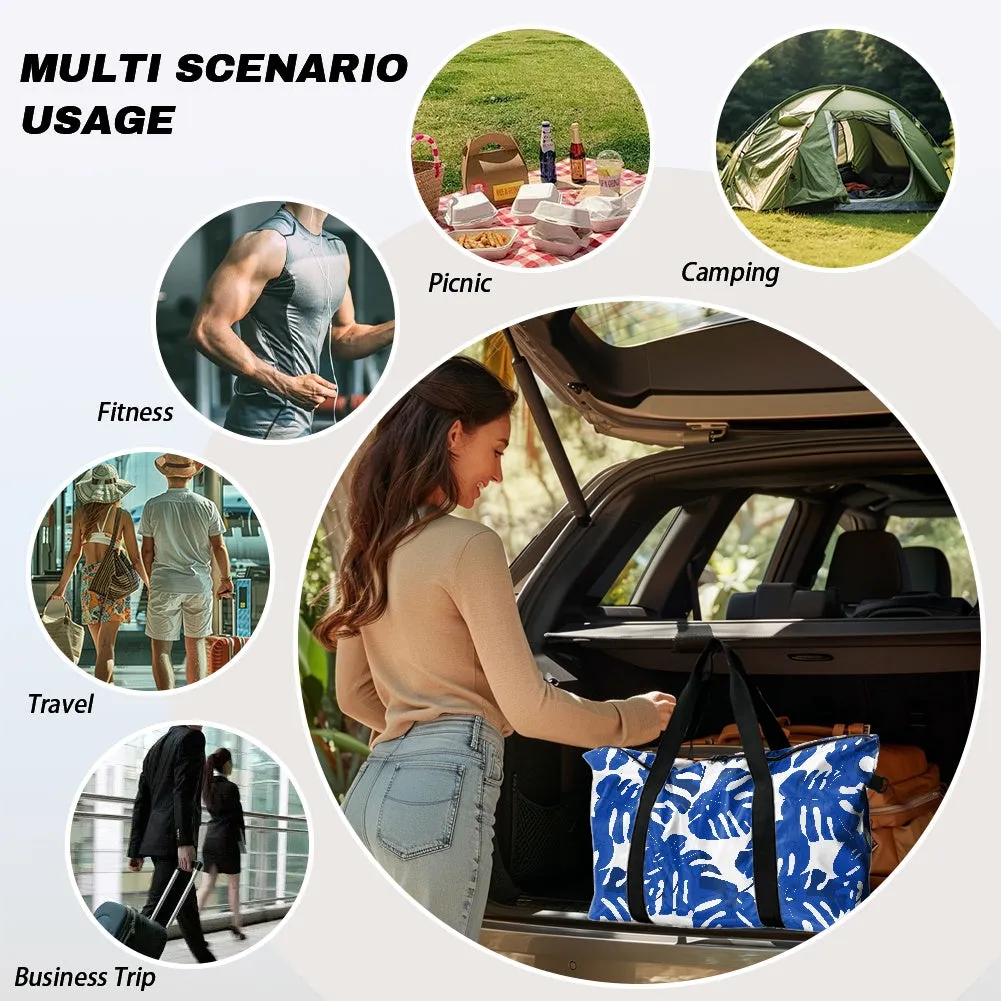 Blue Monstera Lightweight luggage