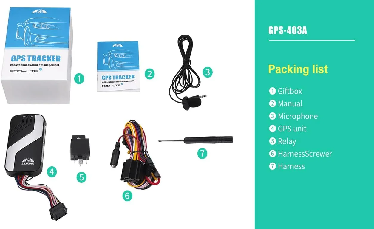 BN 403 A/B 4G GPS Tracker Device for Vehicles No Monthly Fee Car Tracking Device Mini Locator for Automobile Truck Taxi (BAANOOL-403A 4G)