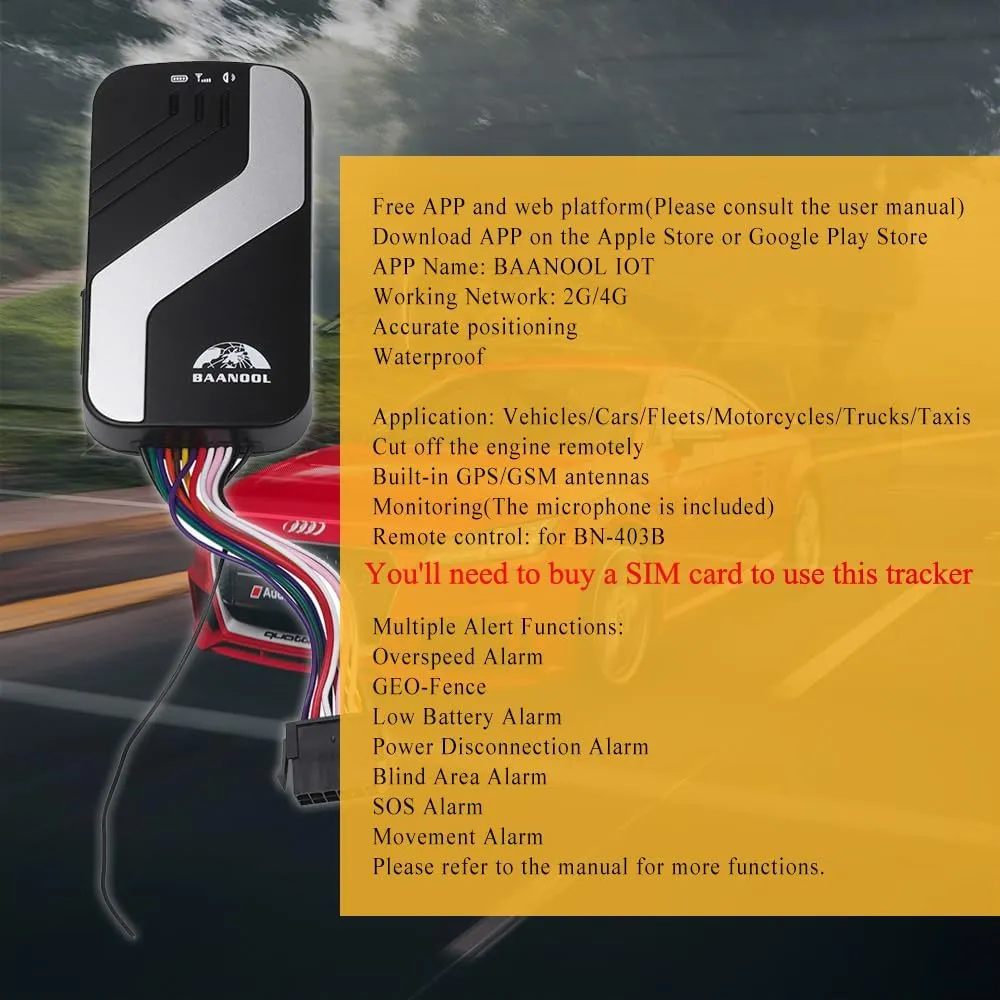 BN 403 A/B 4G GPS Tracker Device for Vehicles No Monthly Fee Car Tracking Device Mini Locator for Automobile Truck Taxi (BAANOOL-403A 4G)