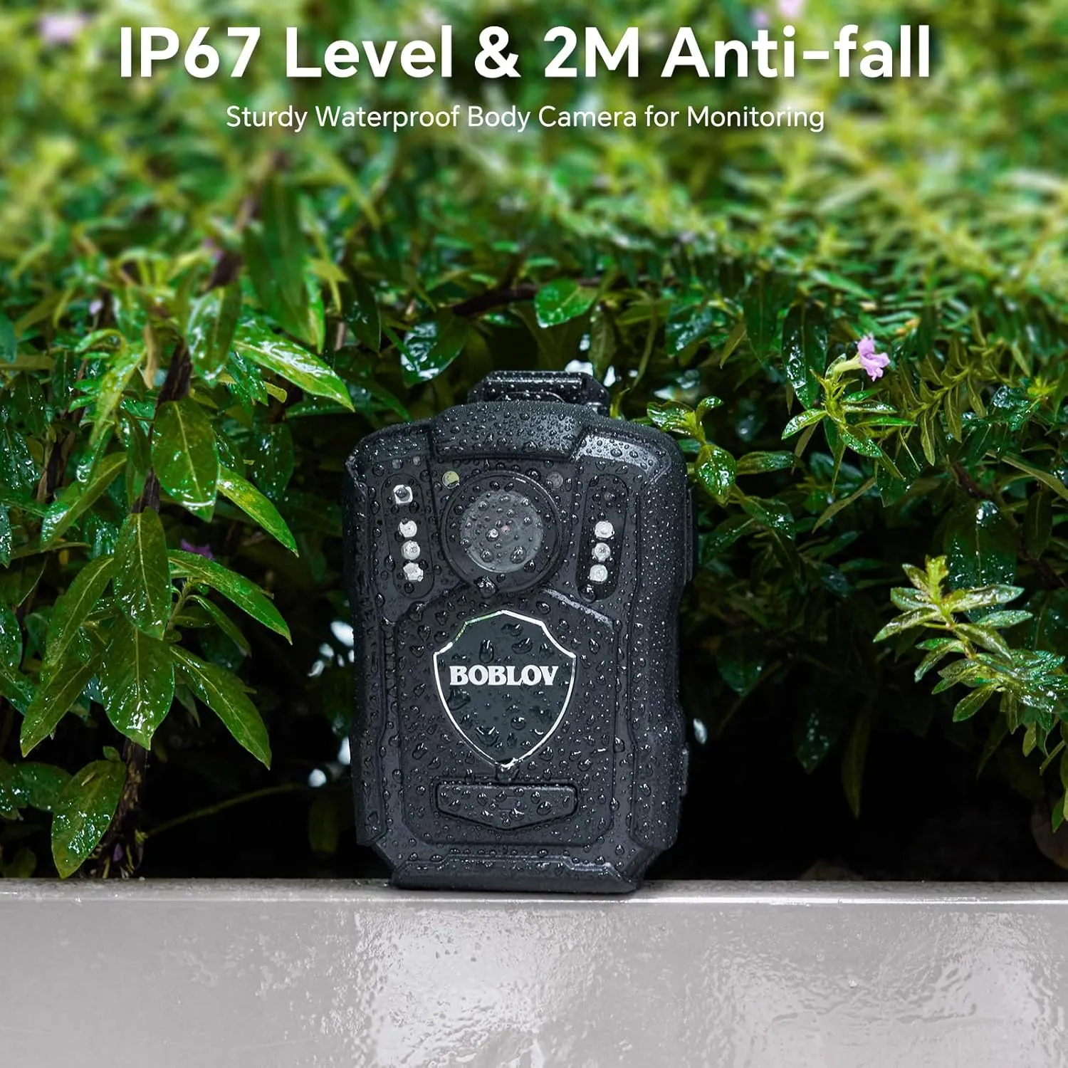 BOBLOV M5 Body Mounted Camera, 2K 128GB Camcorder, 4200mAh Battery for 12 Hours Video Record, IP67 Body Mounted Camera for Law Enforcement, Delivery (128GB NO GPS Version)