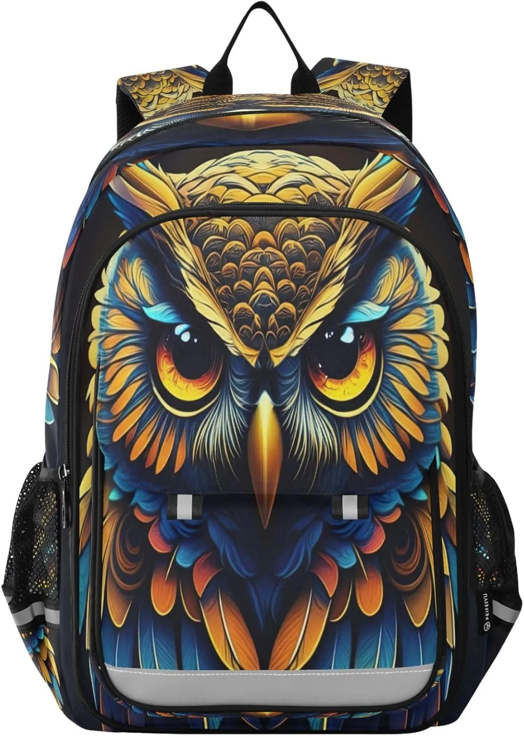 Boho Owl Book Bag for Kids, Durable School Backpack, Little Backpack for Kids