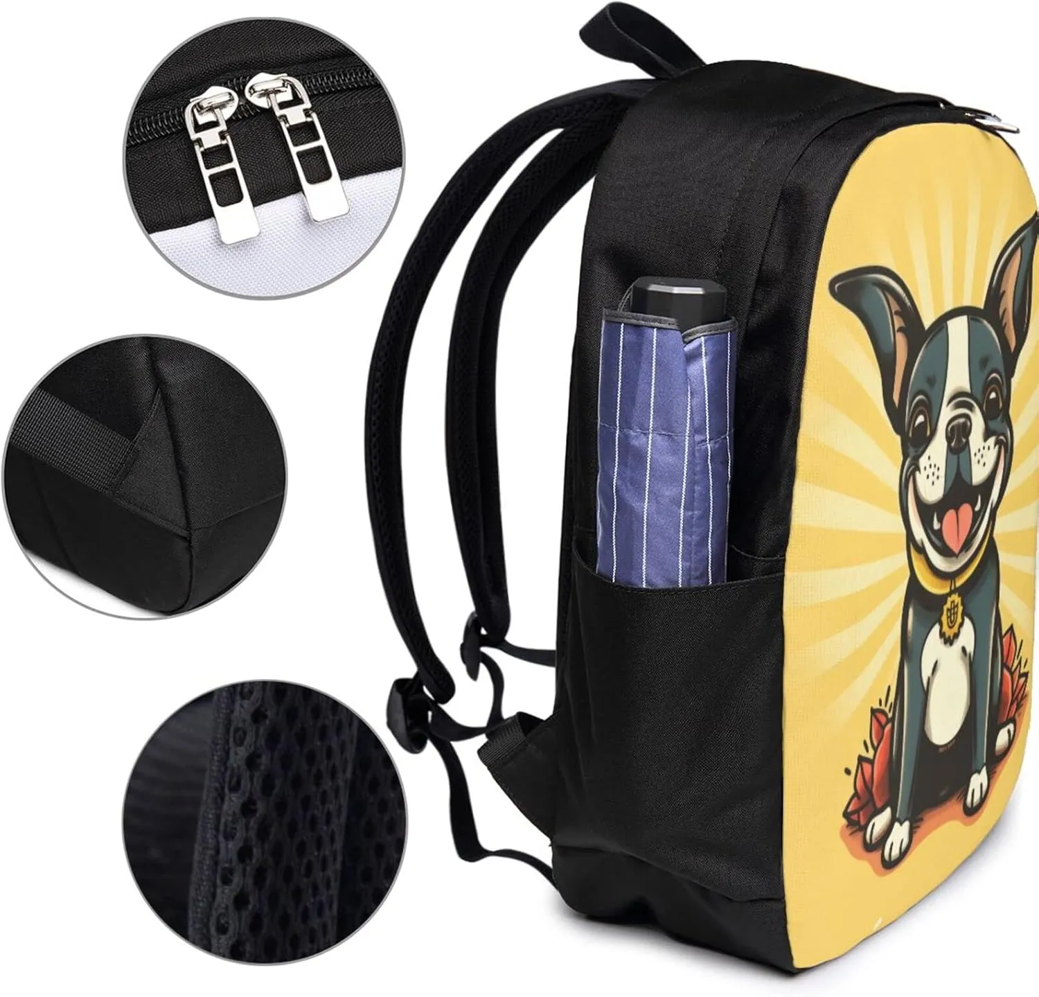 Boston Terrier Travel Laptop Backpack - Durable Business Laptops Backpack with USB Charging Port