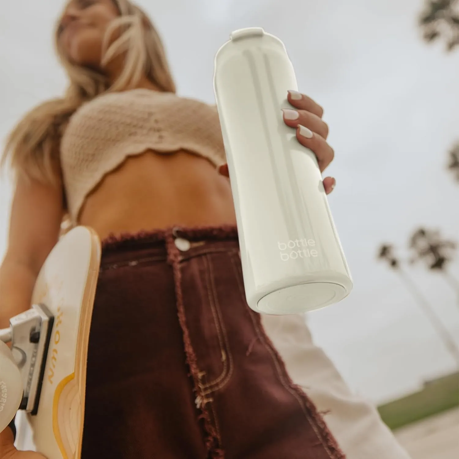 BOTTLE BOTTLE Insulated Water Bottle Coffee Tumblers with Dual-use Lid and Straw Double Walled Iced Travel Coffee Mug for Woman and Man 24oz Stainless Steel Tumbler with Handle