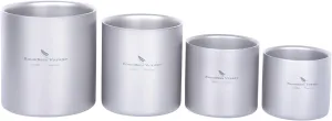 Boundless Voyage Double Walled Titanium Cup Insulated Mug Anti-scalding Outdoor Camping Tableware 120ml 180ml 300ml 450ml (4 PCS)