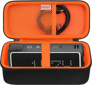 BOVKE Carrying Case Compatible with GOLFBUDDY Voice XL Magnetic Golf GPS Speaker, Attachable Golf GPS Speaker Holder with Mesh Pocket for Charging Cords and Accessories, Black
