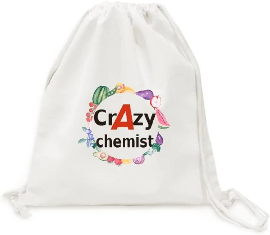 Brief Best Cool Crazy Chest CHEM. Canvas Fabric Vegetable Fruit Folding Cinch Bag