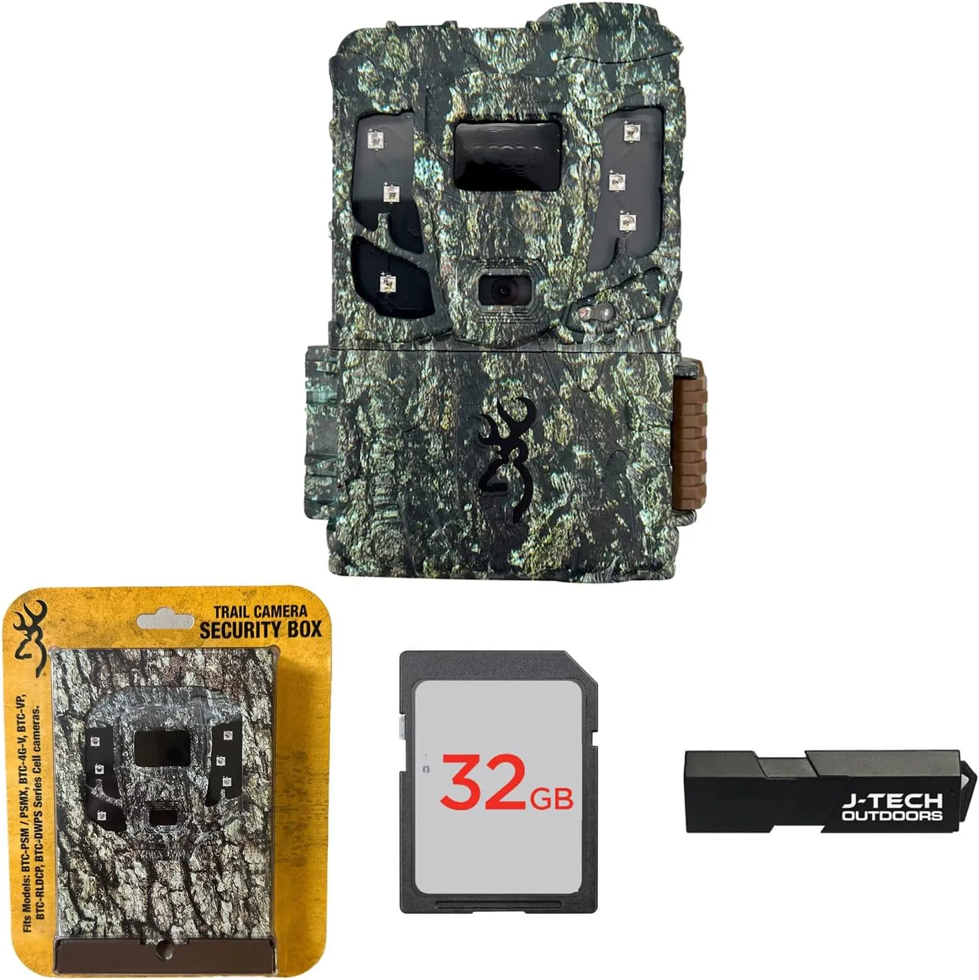 Browning Defender Pro Scout MAX Extreme HD Cellular Trail Game Camera (AT&T VERIZON) Bundle Includes Security Box   32GB Memory Card   J-TECH Card Reader (20MP) | BTCPSMXHD