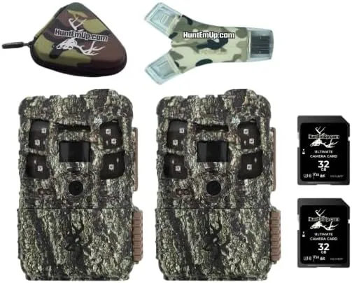Browning Defender Pro Scout Max Trail Camera Double Bundle with 2pc 32GB SD Card and High-Speed Card Reader with Zipper case