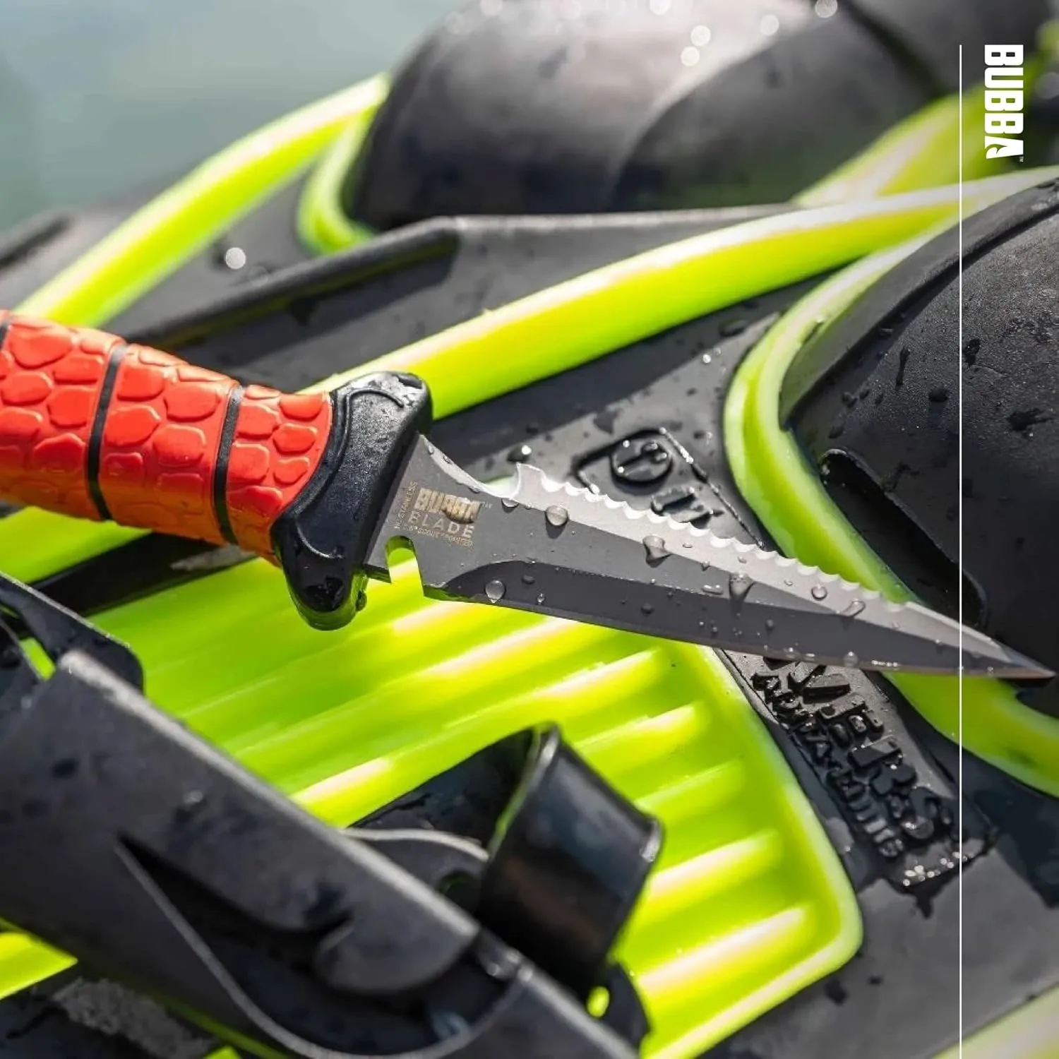 BUBBA 3.5" Pointed Dive Knife with Non-Slip Grip Handle