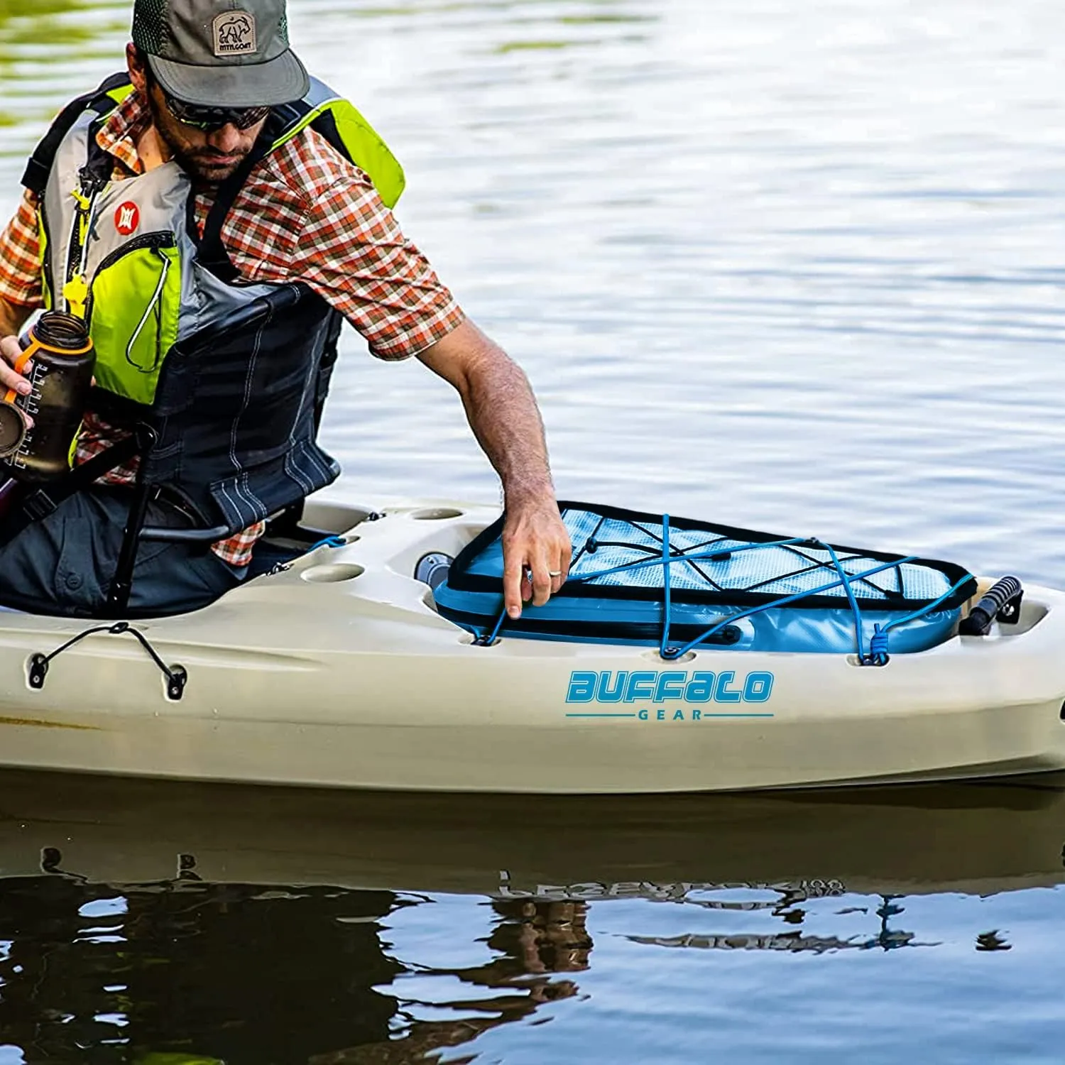 Buffalo Gear Insulated Kayak Cooler 15" x 18" Kayak Cooler Bag with Shoulder Strap for Fishing, Kayaking-Keeps Your Catch or Drinks Cold All Day, Blue