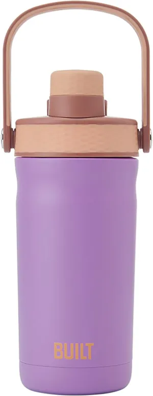 Built Bedford Dualid Bottle, 16oz, Purple Sunset, Double Walled Vacuum Insulated Stainless Steel, Two In One Sip Or Chug Lid, BPA Free