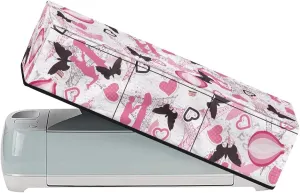 Butterfly Heart Carrying Case Cover with Pockets Dust Cover Valentine Decor Elastic Carrying Case Bag Lightweight DIY Cutting Machine Storage Bag Universal Fit