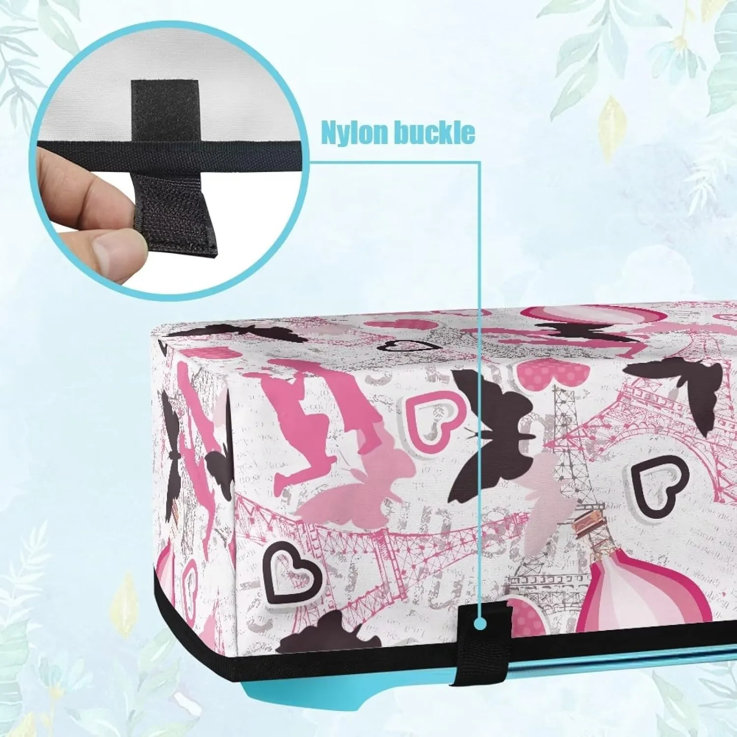 Butterfly Heart Carrying Case Cover with Pockets Dust Cover Valentine Decor Elastic Carrying Case Bag Lightweight DIY Cutting Machine Storage Bag Universal Fit