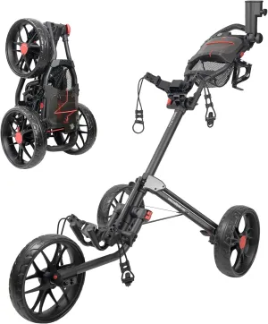 CaddyTek Caddylite 15.3 V2 Golf Push Cart, Deluxe Quad-Fold, Lightweight, 3 Colors