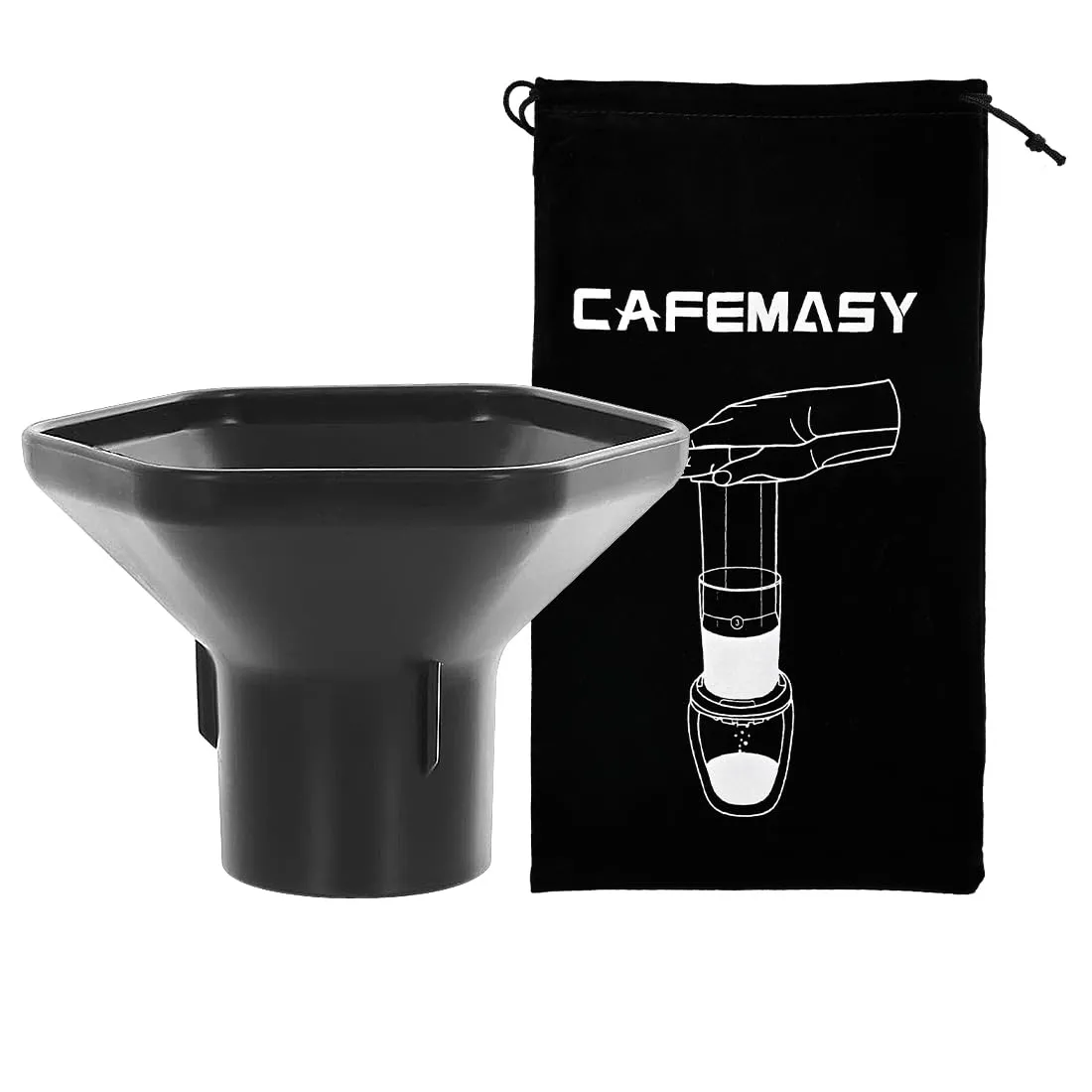 CAFEMASY Coffee Funnel and Travel Bag Kit Compatible with Aeropress Original Go XL Portable Espresso Coffee Maker Replacement Parts Coffee Accessories Tool