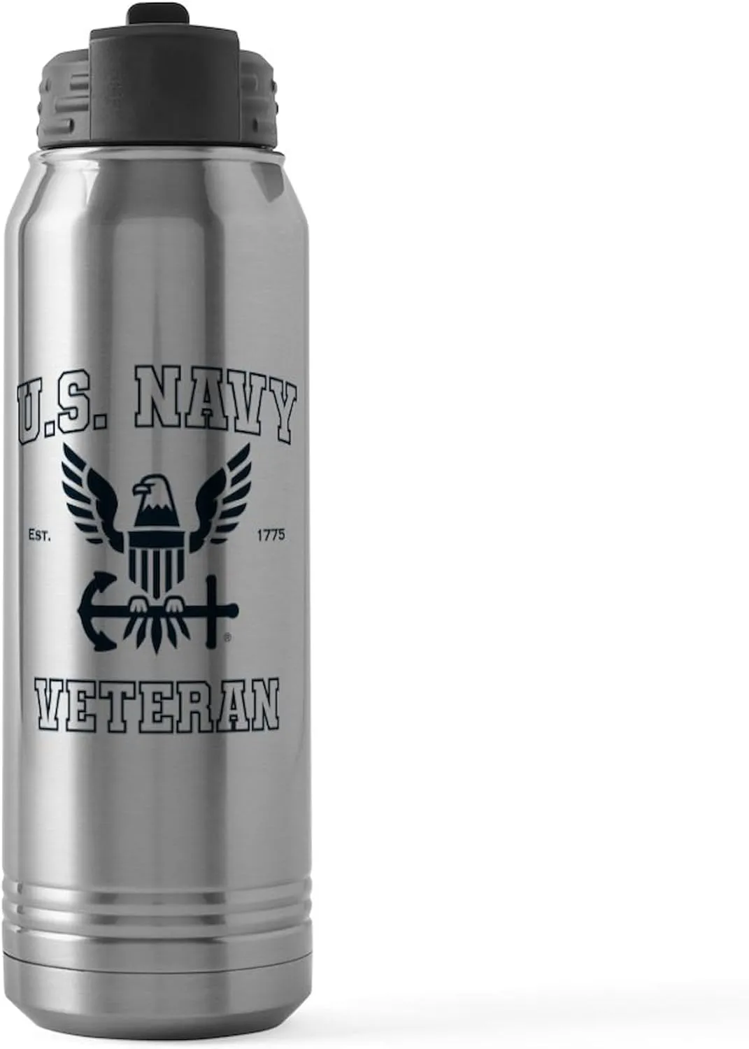 CafePress U.S. Navy Veteran Blue And White 30 Oz Stainless Steel Water Bottle 30 oz (887 ml) Stainless Steel Water Bottle