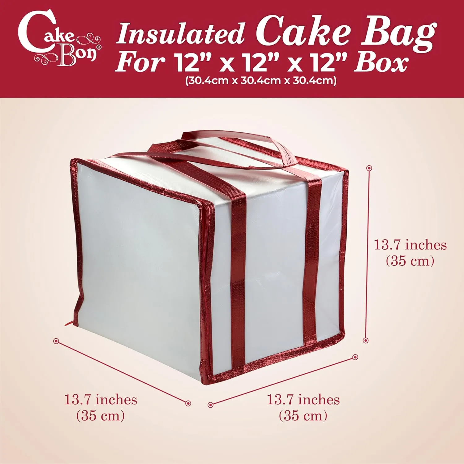 Cakebon Cake Box and Boards, 8-Inch Round Black Wrapped Edges 1/2- Inch Thick Drums with Insulated Bag and Ice Pack – Cake Transport Set, Cooler for Cake Delivery and Transport (1pc Each, 4pcs Total)