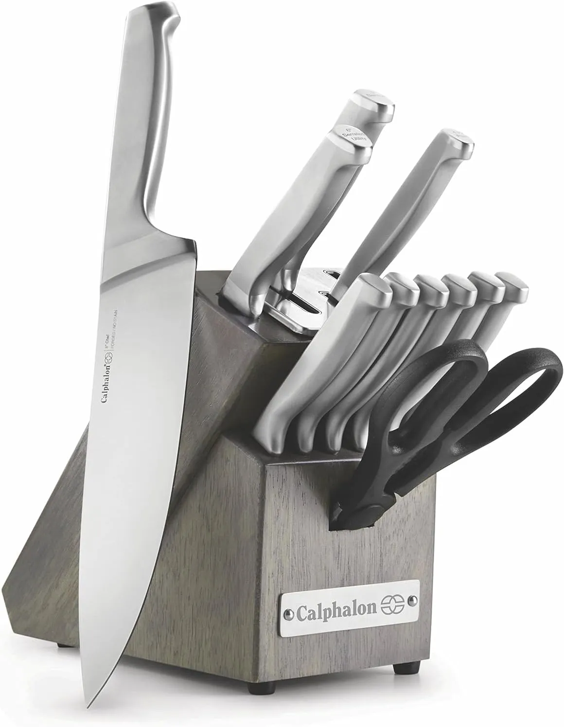 Calphalon 2017943 Stainless Steel 12 Piece Cutlery Block Set, Silver