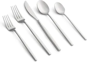 Cambridge Kiki Piece Flatware Set, 20 Count, Satin Mirror