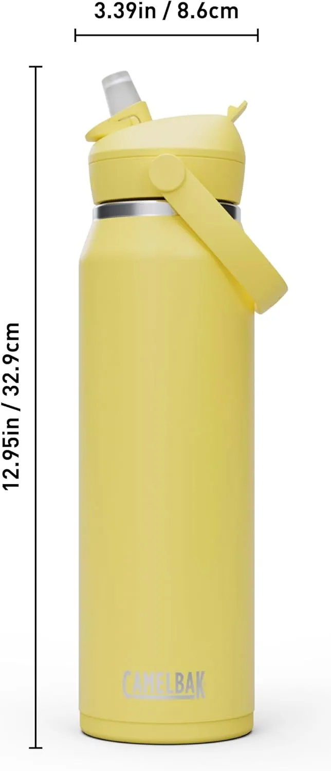 CamelBak Thrive Flip Straw Insulated Stainless Steel Water Bottle Yellow Bloom, 32oz