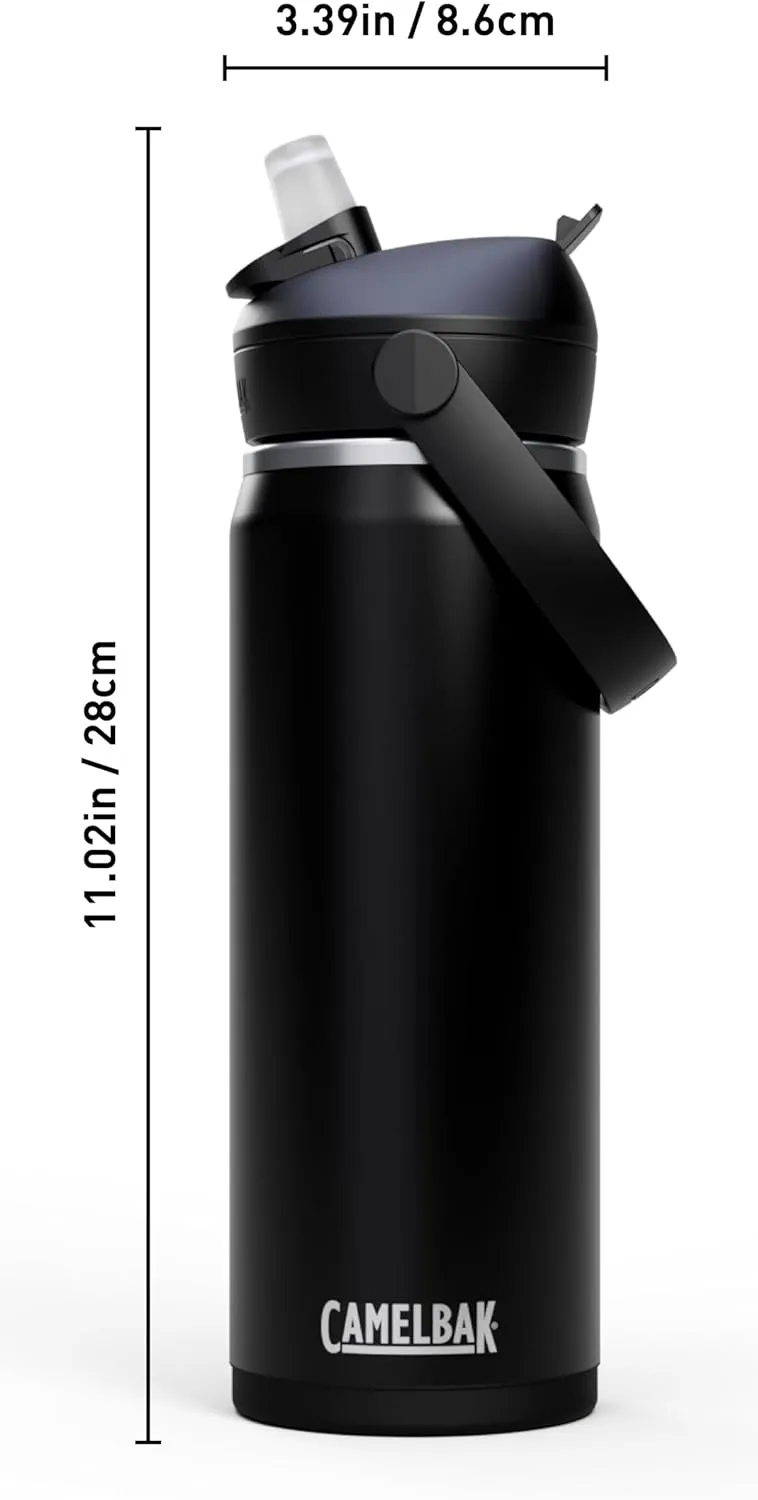 CamelBak Thrive Flip Straw Water Bottle 20oz - Insulated Stainless Steel, Black