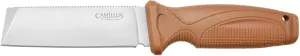 Camillus Swedge 8.75" Brown Cleaver Blade Durable Corrosion-Resistant 420 Stainless Steel Outdoor Tactical Full Tang Fixed Blade Knife with Protective Sheath