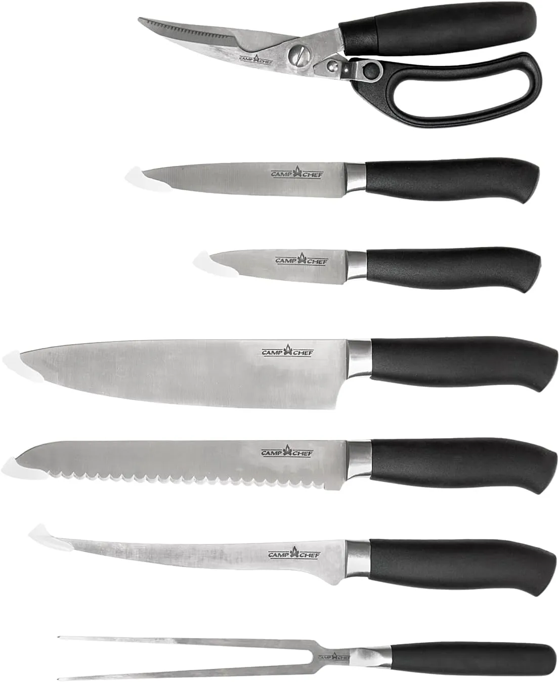 Camp Chef Professional Knife Set - Stainless Steel Knife Set for Kitchen & Outdoor Cooking Accessories - 9 Piece Set