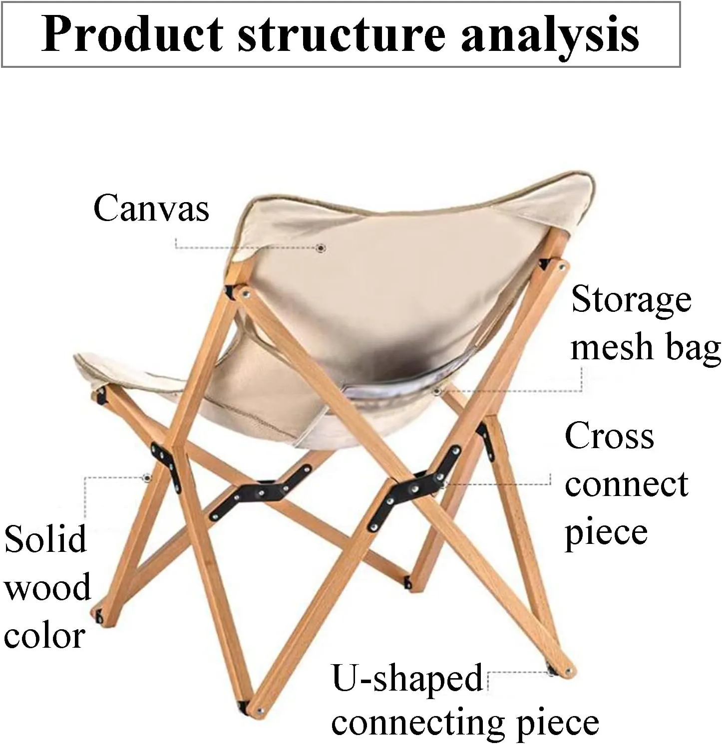 Camping Chairs for Adults Wooden Chair e Picnic Folding Camp Lightweight with Mesh Pocket & Carrying Bag
