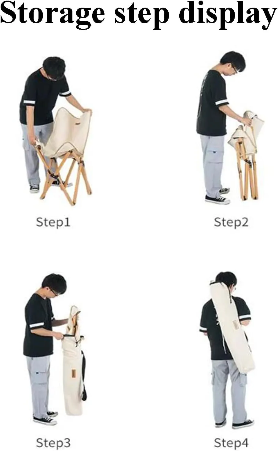 Camping Chairs for Adults Wooden Chair e Picnic Folding Camp Lightweight with Mesh Pocket & Carrying Bag