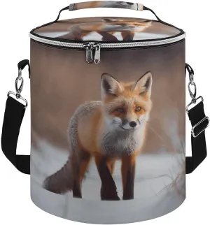 Camping Cooler Bag, Cute Fox Print Portable Ice Pack Outdoor Cooler Bag Picnic Cooler Bag Foldable Cooler Bag, style