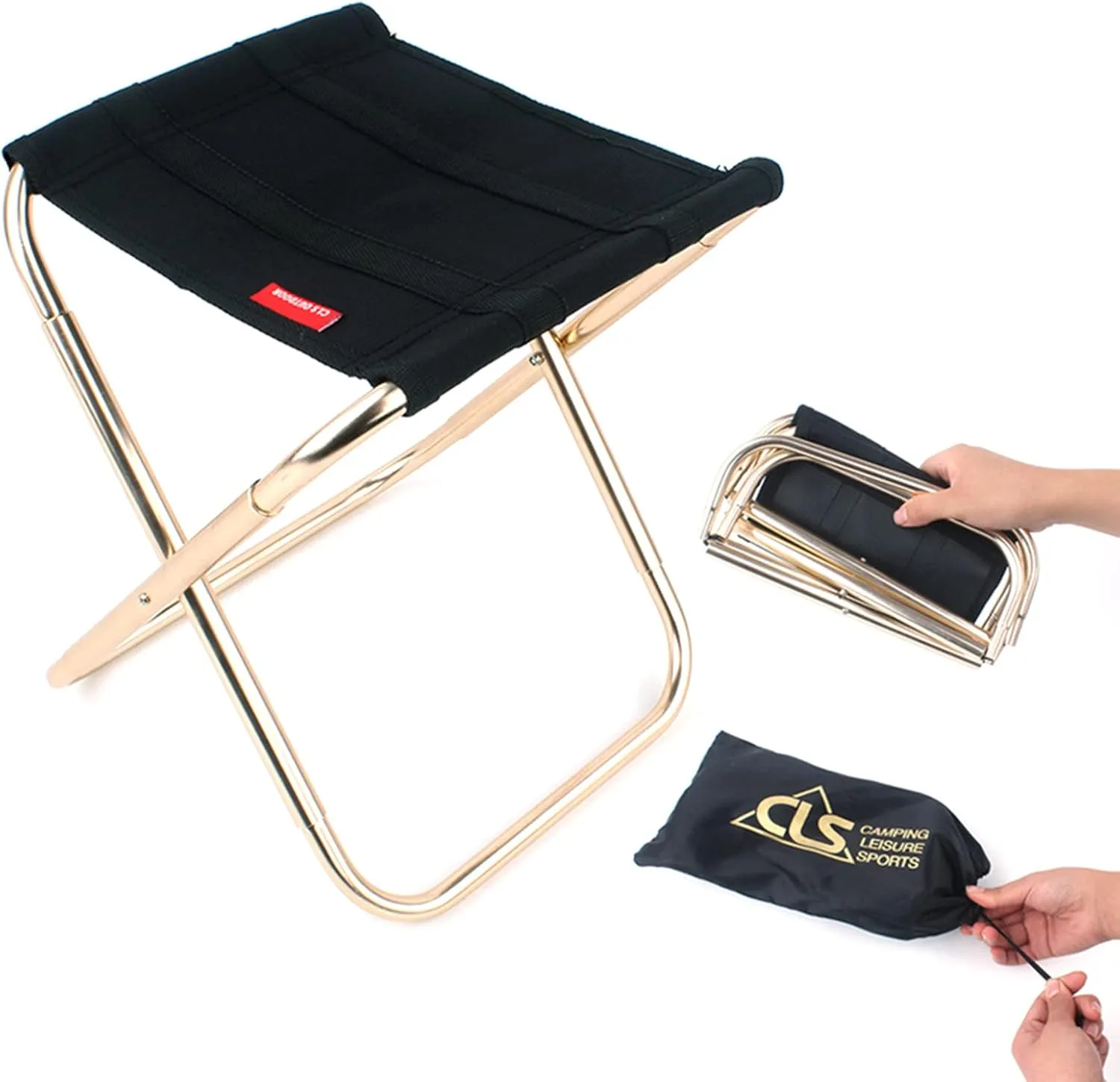 Camping Stool Folding Stool with Carry Bag Aluminum-Alloy Bracket Lightweight Fishing Stool Outdoors