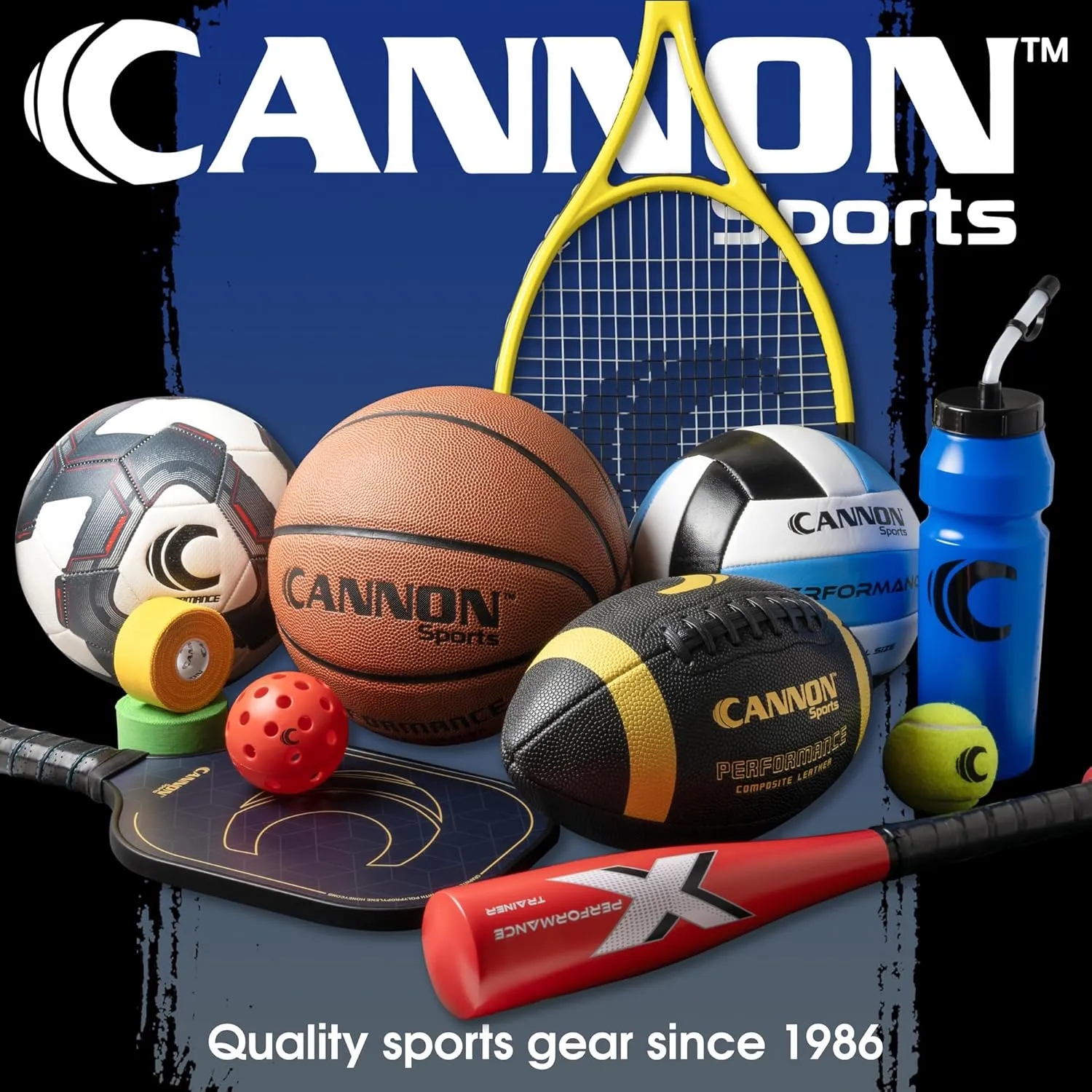 Cannon Sports 1 Liter Sports Water Bottle, BPA-Free, 34 Oz Capacity, Large Mouth, 2 lids (Straw and Squeeze), Great For Helmet Sports Such As Hockey, Lacrosse, Football, Boxing (6 Pack) (Black)