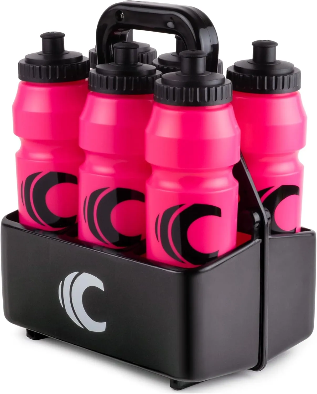 Cannon Sports 1 Liter Sports Water Bottle, BPA-Free, 34oz Capacity, Large Mouth, 2 lids (Straw & Squeeze) with Carrier, Great For Helmet Sports Such As Hockey, Lacrosse, Football, Boxing (Pink)