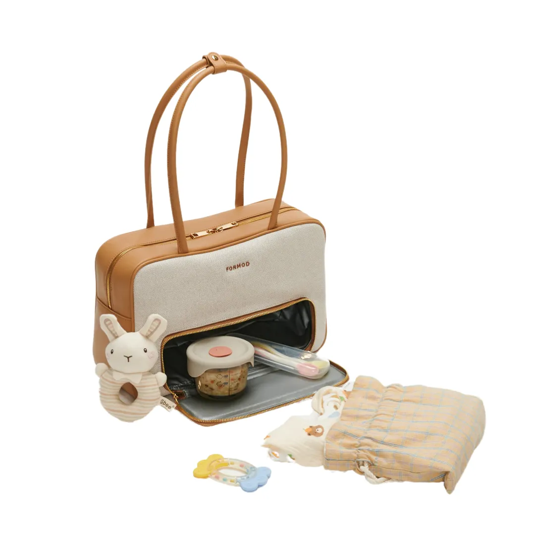 Canvas Boston Bag (BEIGE)
