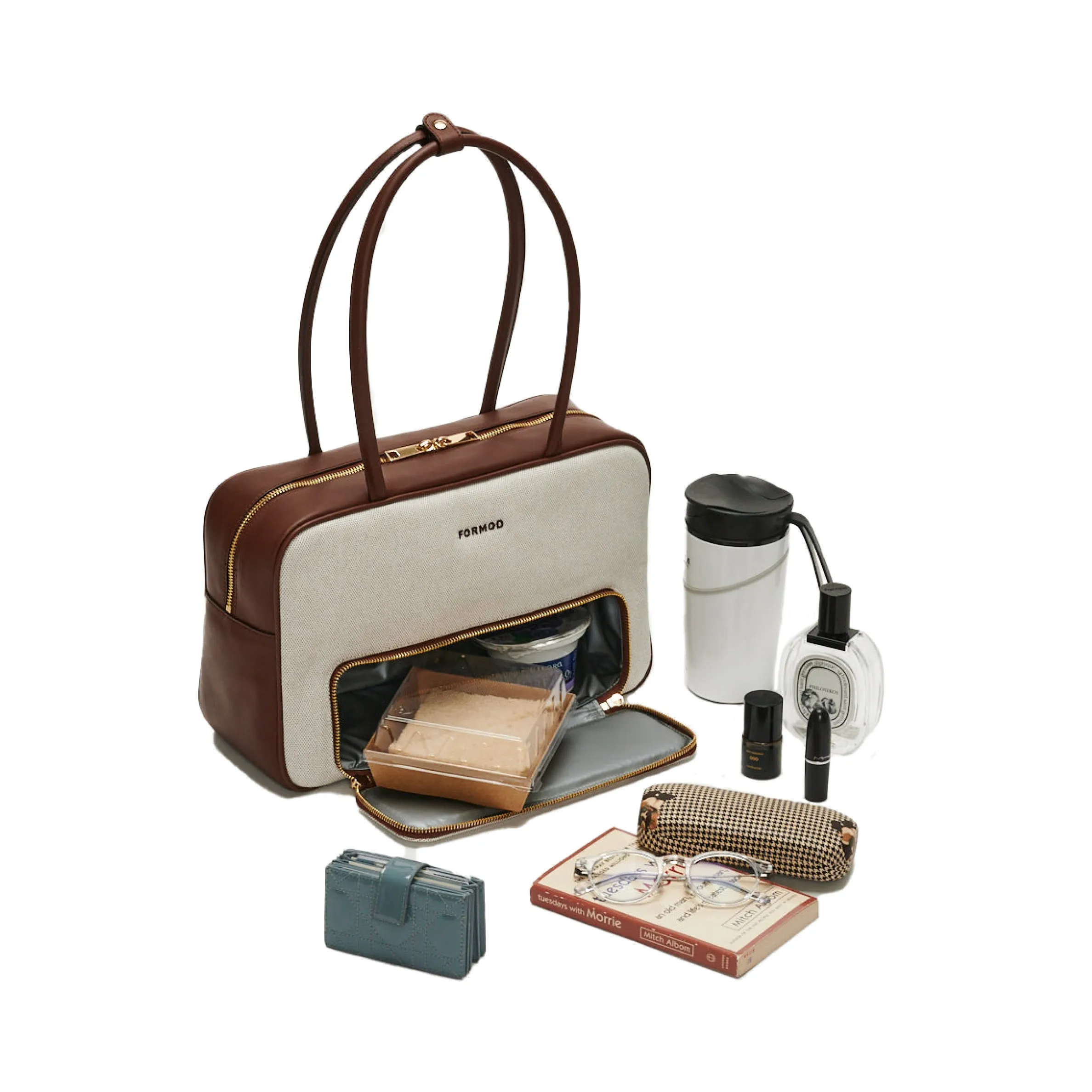 Canvas Boston Bag (BROWN)