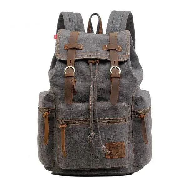 Canvas Multi-Pocket Flap Backpack for Men