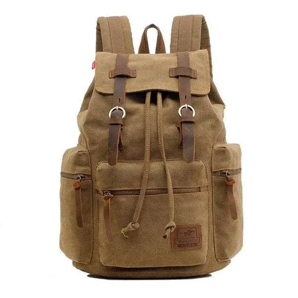 Canvas Multi-Pocket Flap Backpack for Men