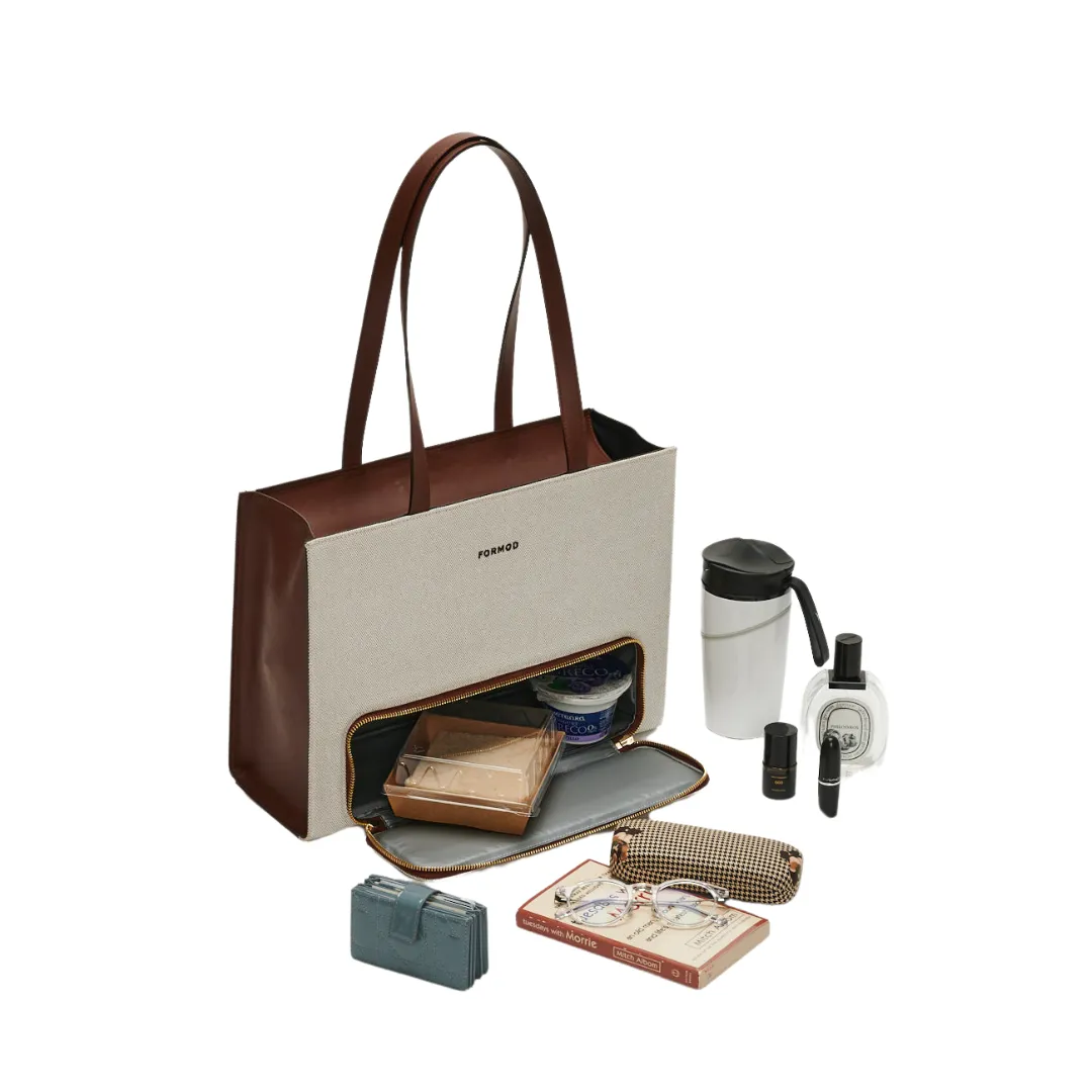 Canvas Shopper Bag (BROWN)