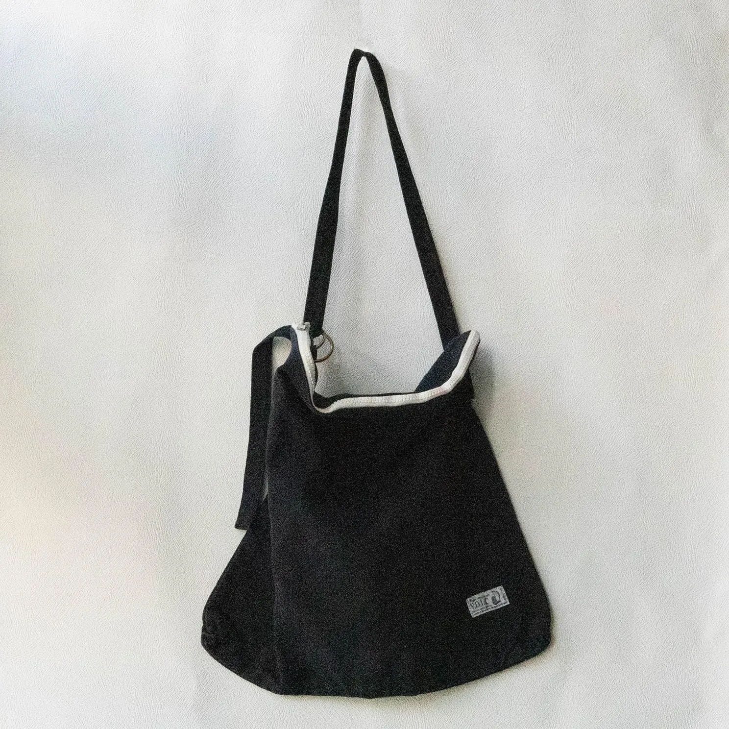 Canvas Shoulder Bag Cotton100% japan Washable Large capacity Adjustable Lightweight Zipper (VC-35)