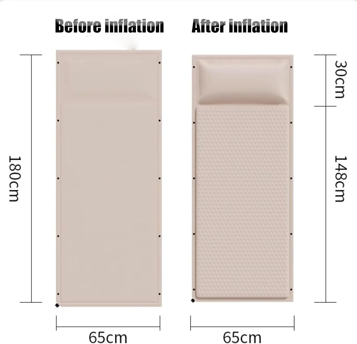 Car Air Mattress Foldable for Audi RS4 B5 RS 4 Avant (Type 8D) 1999-2001 Back Seat Camping Bed Breathable Airbed Auto-Inflation Without Air Pump SUV Portable Sleeping Pad,Beige Single