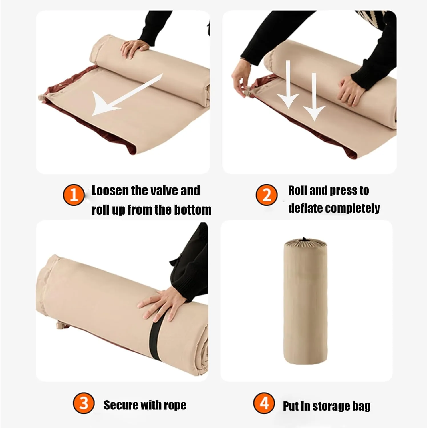 Car Air Mattress Foldable for Audi RS4 B5 RS 4 Avant (Type 8D) 1999-2001 Back Seat Camping Bed Breathable Airbed Auto-Inflation Without Air Pump SUV Portable Sleeping Pad,Beige Single
