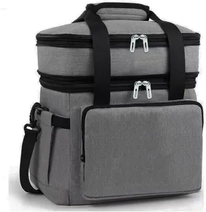 Car Camping Coolers for Alfa Romeo 147/156/159/164/166/MiTo/Spider/Alfetta GT, Leak Proof Cooler, Portable Lightweight Ice Chest Box, Compartments Waterproof Insulated Bag,B-Grey